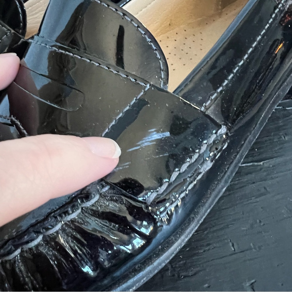 Cole Haan Black Patent Leather Penny Loafer Slip on - Picture 8 of 9